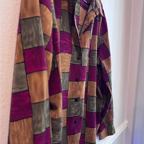 Vintage Unisex Patchwork Patterned Button Down Shirt - Picture 2 of 5